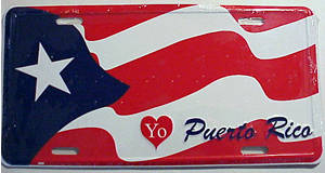  Puerto Rico Puerto Rican Flag Licence Plate, Tablilla con la Bandera de Puerto Rico